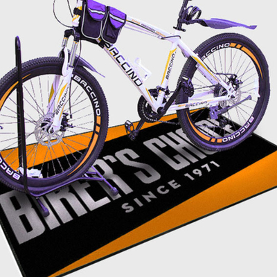 Λαστιχένιο TPR λογότυπων συνήθειας 4MM παχύ χαλί εκπαιδευτών ποδηλάτων χαλιών